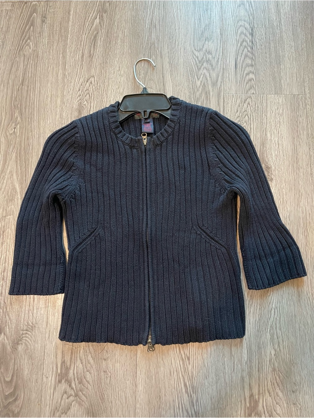 Vintage Ralph Ralph Lauren ribbed zipper knitted black sweater small